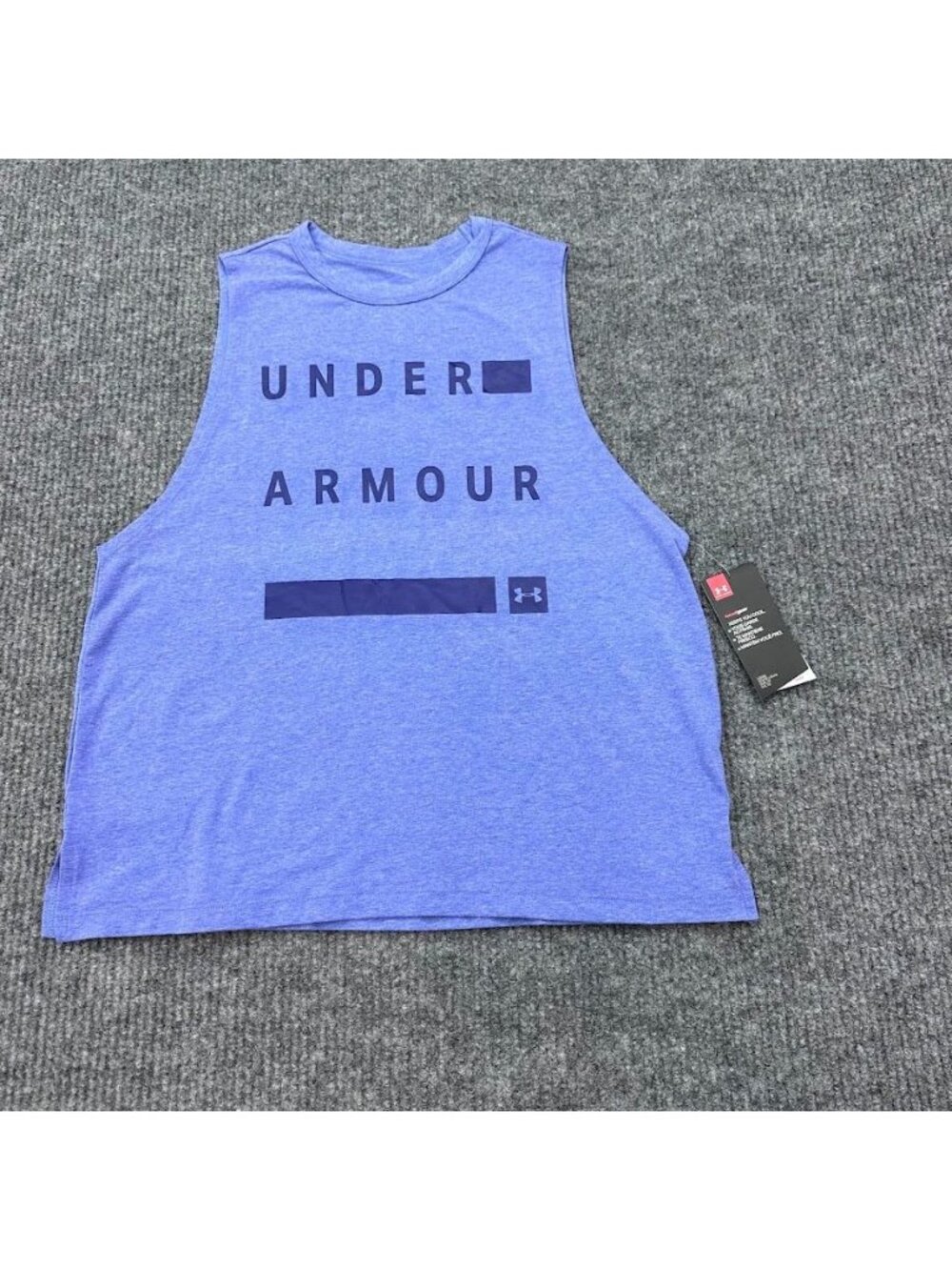Under Armour Linear Wordmark Muscle Loose Tank Shirt 1310482 Womens sz Large NEW
